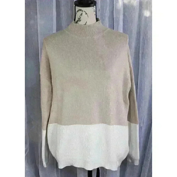 KNIT TURTLENECK SWEATER-BEIGE LADIES - SIZE L - Picture 2 of 14